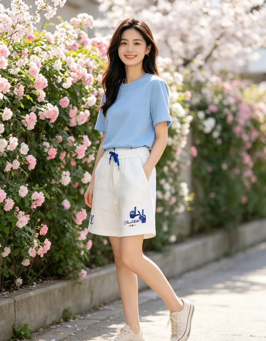 Louis Vuitton/Louis Vuitton 26ss LV gesture letter print shorts